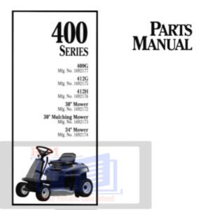 Agco Allis 400 Series Parts Manual cover featuring the title and an illustration of the machinery parts