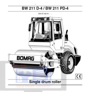 Bomag BW211D-4 roller operating and maintenance manual cover featuring the machine and technical details