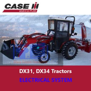 Detailed view of the electrical system for Case IH DX31 and DX34 tractors, highlighting key components and connections