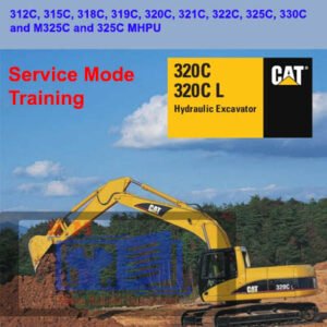 Caterpillar 312C to 330C Excavator in service mode training, showcasing operational features and maintenance procedures