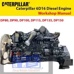 Caterpillar 6D16 Diesel Engine Service Repair Manual cover featuring technical illustrations and detailed repair instructions