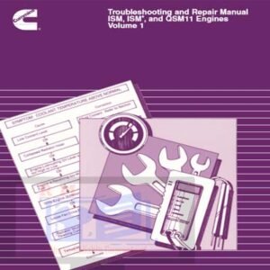 Cummins ISM and QSM 11 Engine Troubleshooting and Repair Manual cover featuring engine diagrams and repair instructions