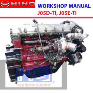 Detailed workshop manual for HINO J05D-TI and J05E-TI engines, featuring illustrations and comprehensive repair instructions
