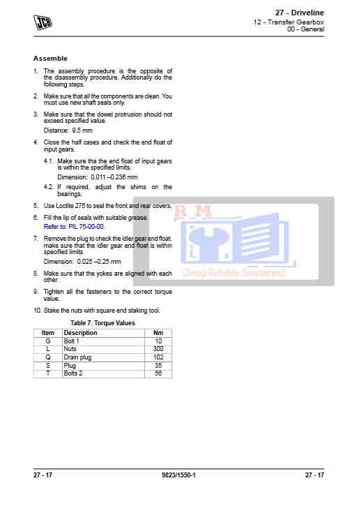 JCB Drivetrain Gearbox