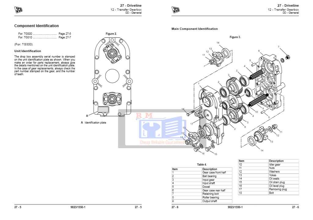 JCB Drivetrain TG300, JCB Drivetrain TG310 Transfer Gearbox Service Repair Manual - Image 4