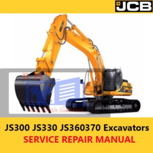 service repair manual for JCB excavators: JS300, JS330, JS360, and JS370, detailing maintenance procedures