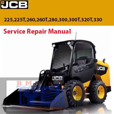 Cover of the service repair manual for JCB Skid Steer, highlighting large platform specifications and repair guidelines