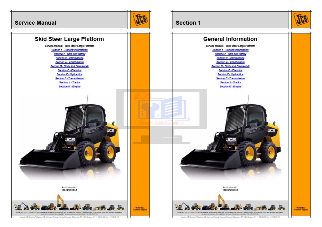 JCB Skid Steer Large Platform Service Repair Manual - Image 2