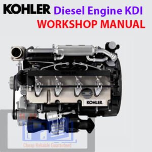 Kohler KDI Engine Workshop Manual cover featuring technical illustrations and detailed specifications for engine maintenance