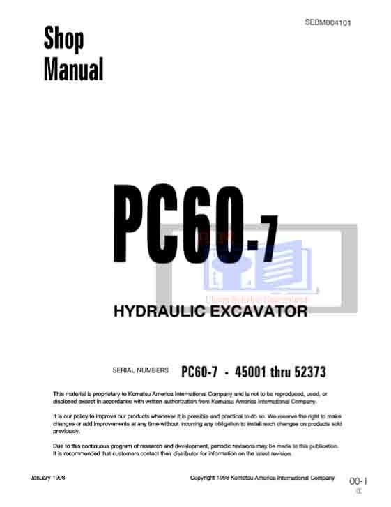 Komatsu PC60-7 Excavator Workshop Manual - Image 2