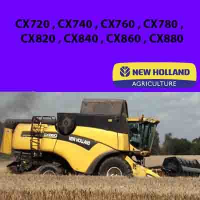 Service repair manual for New Holland CX720, CX740, CX760, CX780, CX820, CX840, CX860, and CX880 combines