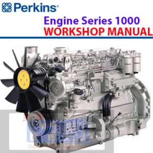 Perkins 1000 Series Engine Workshop Repair Manual, displaying a detailed cover with illustrations and repair information
