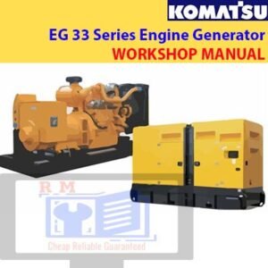 the Komatsu EG33 Series Engine Generator Shop Manual, displaying engine schematics and service information