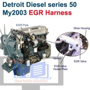 Diagrams of the Detroit Diesel Series 50 My2003 harness, illustrating wiring and connections for the engine system