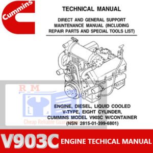 Cummins V903C Diesel Engine technical manual, detailing engine features, specifications, and maintenance procedures