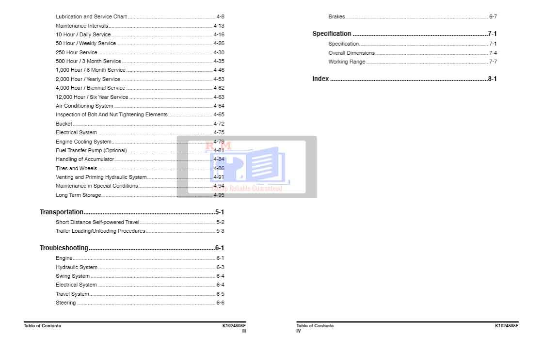 Doosan DX160W Repair Manual
