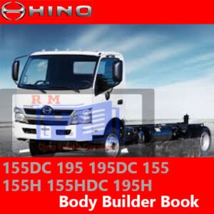 Hino truck workshop manual cover featuring detailed diagrams and instructions for maintenance and repairs