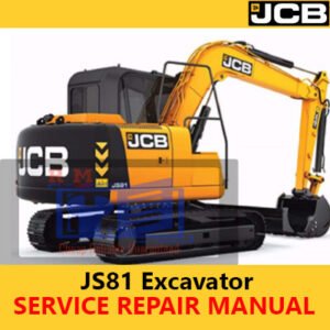 JCB JS81 Excavator Service Repair Manual cover featuring the model and essential maintenance information