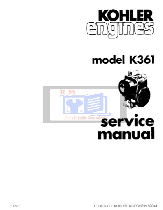 Kohler K361 Engine Service Manual