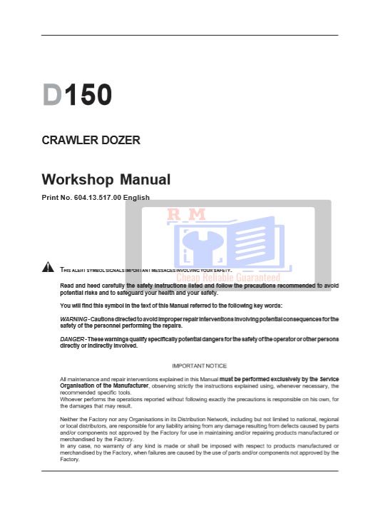 New Holland D150 Workshop Manual