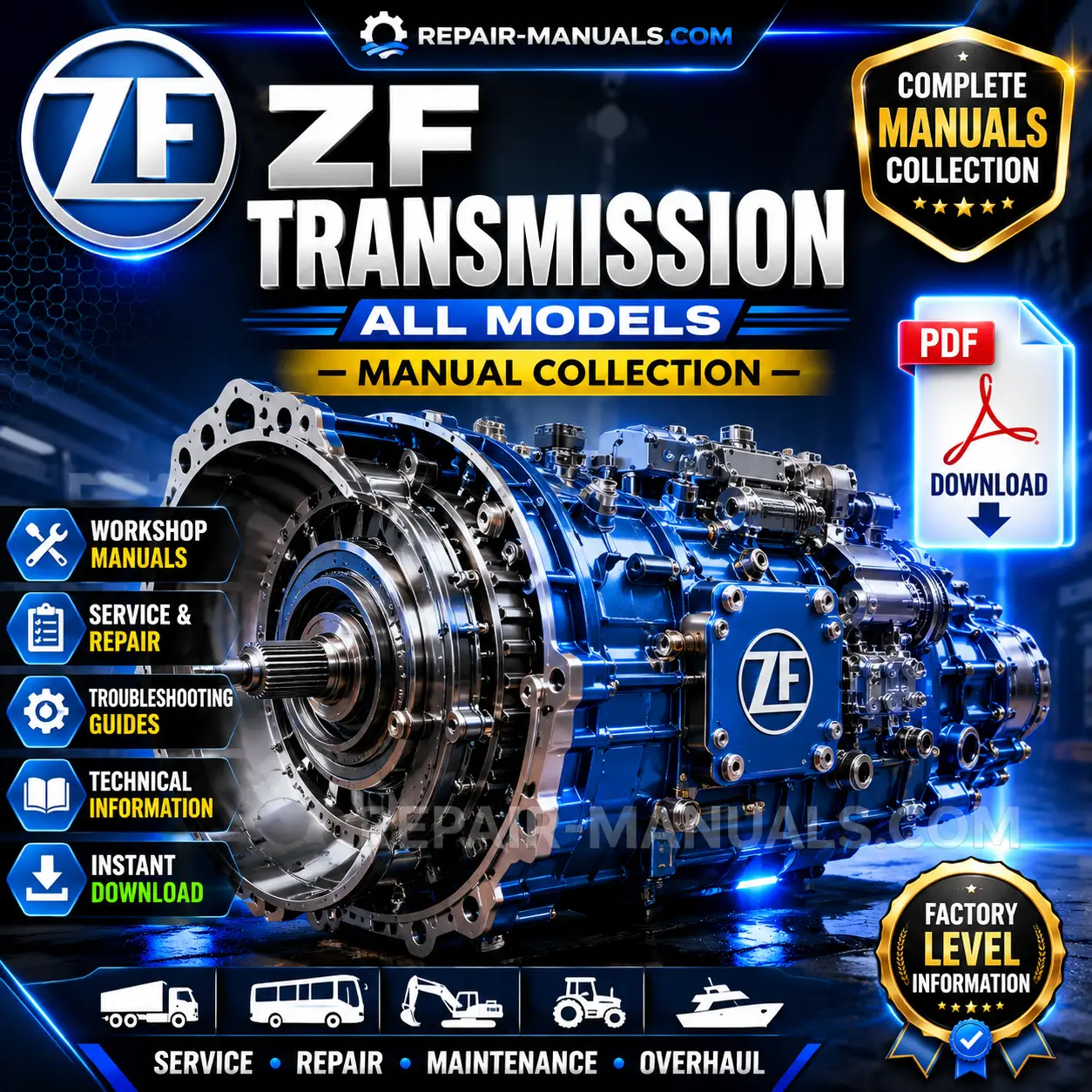 ZF Transmission All Models Service Repair Manual Collection PDF Download