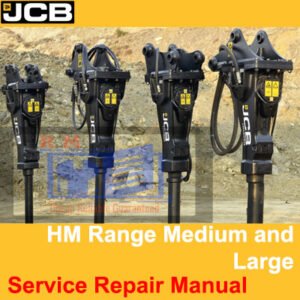 Service Repair Manual for JCB HM Range Medium and Large Hydraulic Breakers, showcasing detailed diagrams and instructions