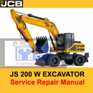 Service Repair Manual for JCB JS200W Wheeled Excavator, showcasing detailed diagrams and maintenance instructions