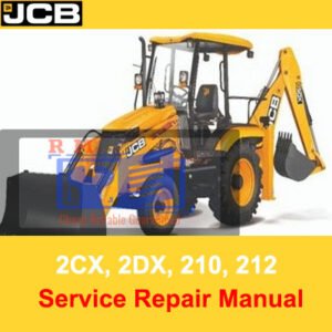 Service repair manual for JCB 2CX, 2DX, 210, and 212 backhoe loaders, detailing maintenance and repair procedures