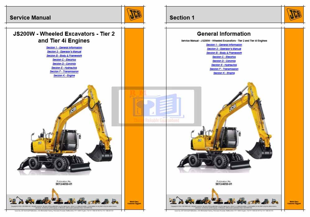 JCB JS200W Tier 2 and Tier 4i Engine Service Repair Manual - Image 2