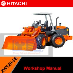 Hitachi ZW120-5B Wheel Loader workshop manual, displaying the loader and essential maintenance information