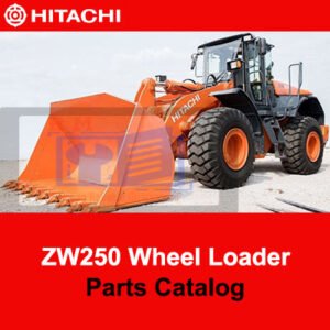 Parts catalog for Hitachi ZW250 Wheel Loader, showcasing diagrams and specifications for efficient maintenance and repairs