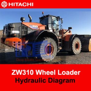 Detailed hydraulic diagram for Hitachi ZW310 Wheel Loader, showing the layout and function of hydraulic components