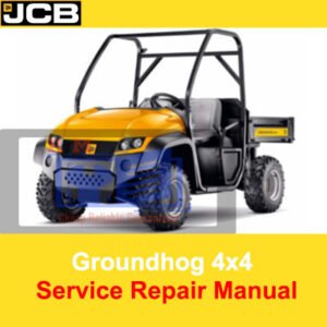 Cover of the JCB Groundhog 4x4 Service Repair Manual with images of the vehicle and repair diagrams