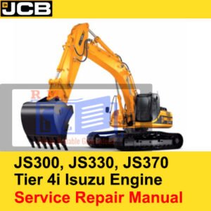 Service repair manual for JCB JS300, JS330, and JS370 excavators, detailing engine maintenance and troubleshooting guidelines