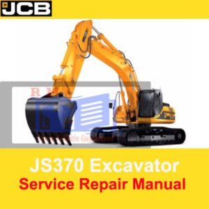JCB JS370 Excavator Service Repair Manual, displaying the title and technical graphics for effective maintenance procedures