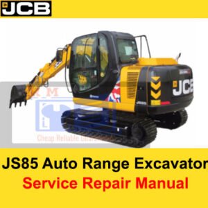 Service Repair Manual for JCB JS85 Auto Range Excavator, displaying the model and essential repair illustrations