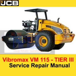 Service Repair Manual for JCB Vibromax VM 115 Roller, displaying model details and repair instructions