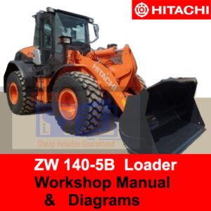 Workshop manual for Hitachi ZW 140-5B Wheel Loader featuring detailed diagrams and instructions for servicing