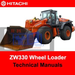 Technical manuals for the Hitachi ZW330 Wheel Loader, detailing specifications and operational guidelines
