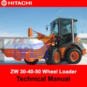 Comprehensive technical manuals for Hitachi ZW 30, ZW 40, and ZW 50 wheel loaders, including specifications and usage instructions