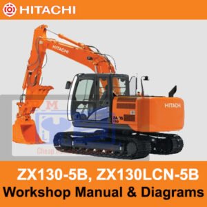 Workshop manual and diagrams for Hitachi ZX130-5B and ZX130LCN-5B, detailing maintenance and repair procedures
