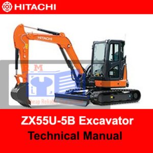 Hitachi ZX55U-5B Excavator technical manual, displaying essential information and diagrams for operation and maintenance