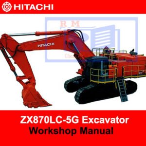 Hitachi ZX870LC-5G Excavator workshop manual cover featuring the model and technical illustrations