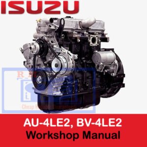 Workshop manual for Isuzu AU-4LE2 and BV-4LE2 industrial engines, featuring detailed technical information