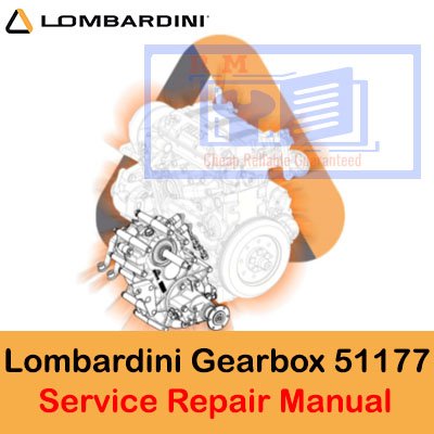 Lombardini Gearbox 51177 service repair manual cover featuring technical illustrations and detailed instructions