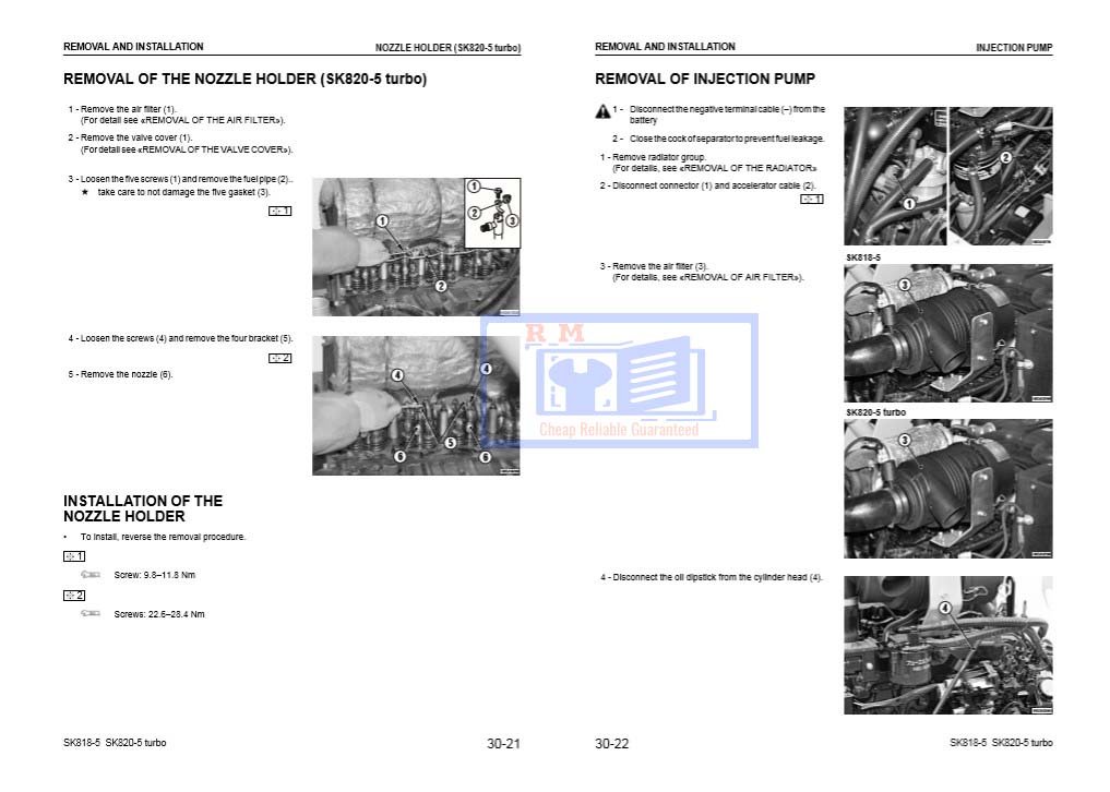Komatsu SK818-5, Komatsu SK820-5 Turbo, Skid Steer Loader Workshop Manual - Image 7
