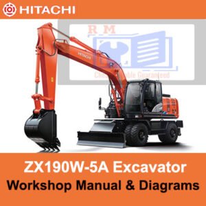 Workshop manual for Hitachi ZX190W-5A Wheel Excavator, including detailed diagrams and operational guidelines