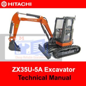 Hitachi ZX35U-5A excavator technical manual, showcasing essential maintenance and operational instructions