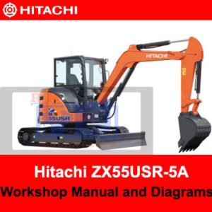 Hitachi ZX55USR-5A Excavator workshop manual with detailed diagrams, providing guidance for repairs and maintenance tasks