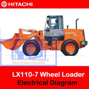 Hitachi LX110-7 Wheel Loader electrical diagram, featuring detailed wiring and component layout for reference
